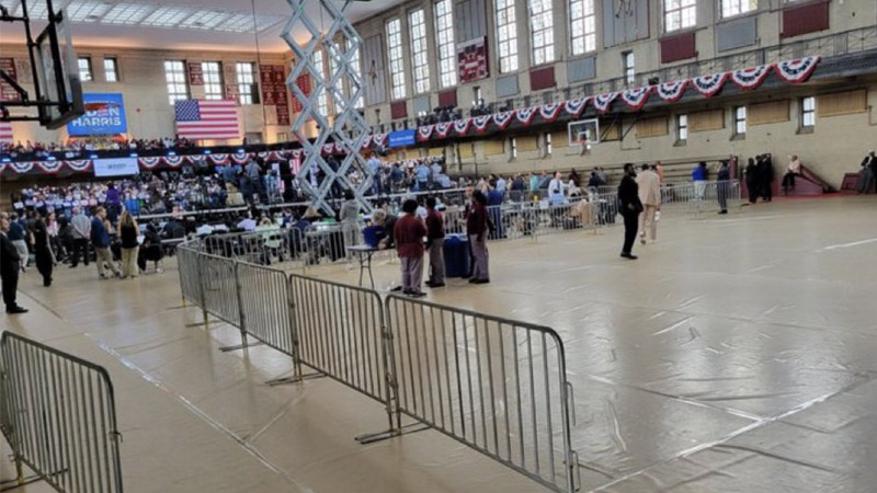 Trump Mocks Biden’s PA Rally with Tiny Crowd in Empty Gymnasium