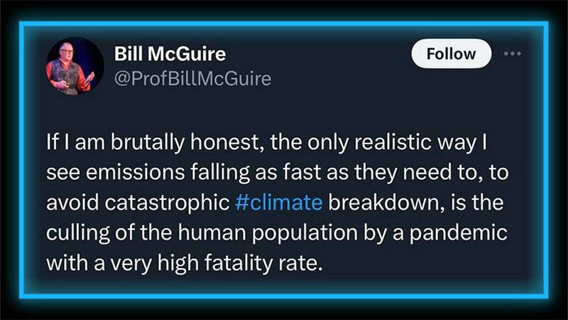 London Climate Professor Calls For ‘Culling of Human Population by Pandemic With Very High Fatality Rate’