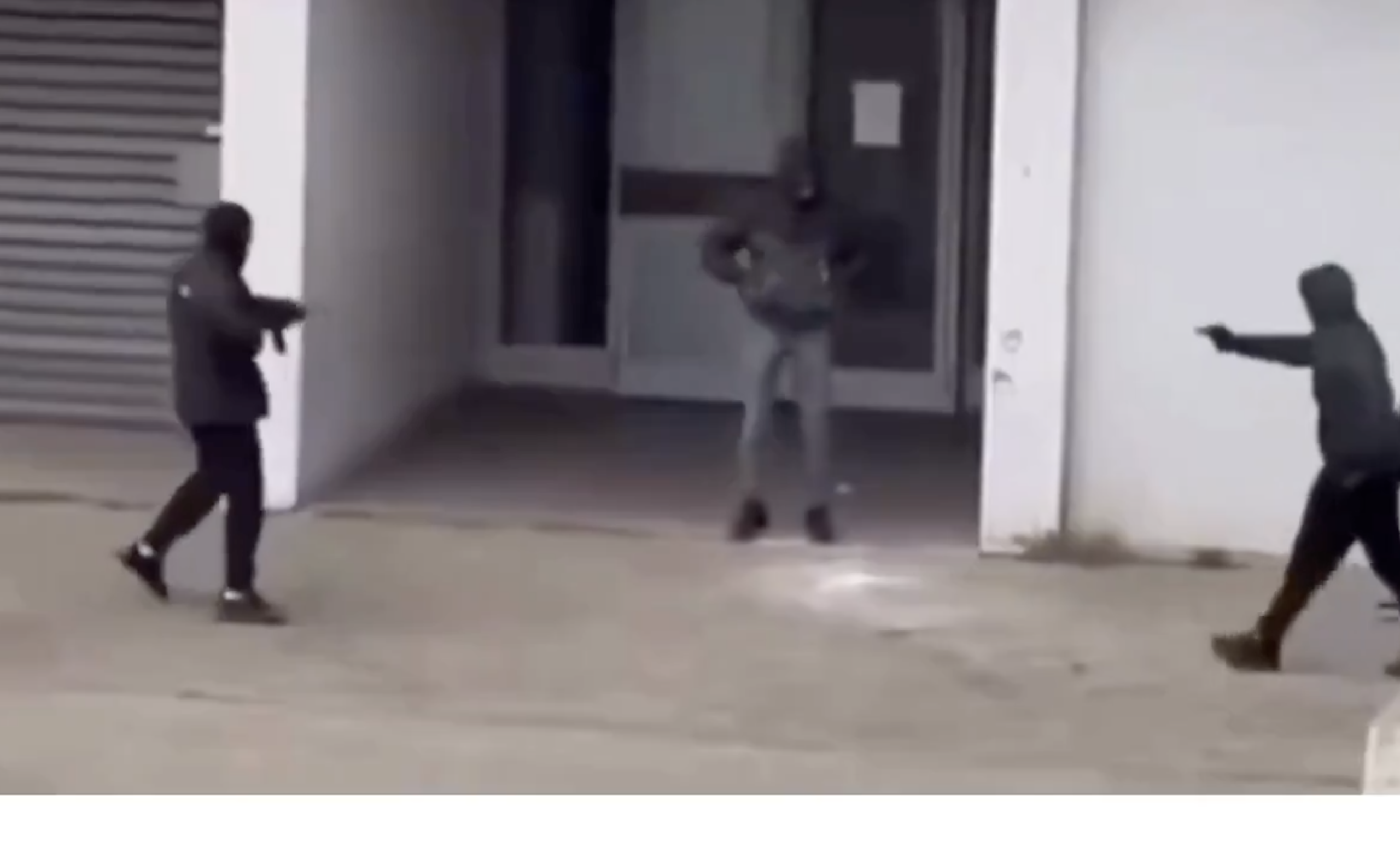Combat zone France: Video shows masked gang members armed with rifles and pistols shoot victim twice in attempted execution